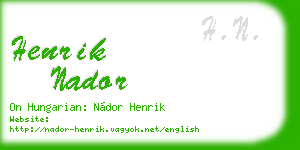 henrik nador business card